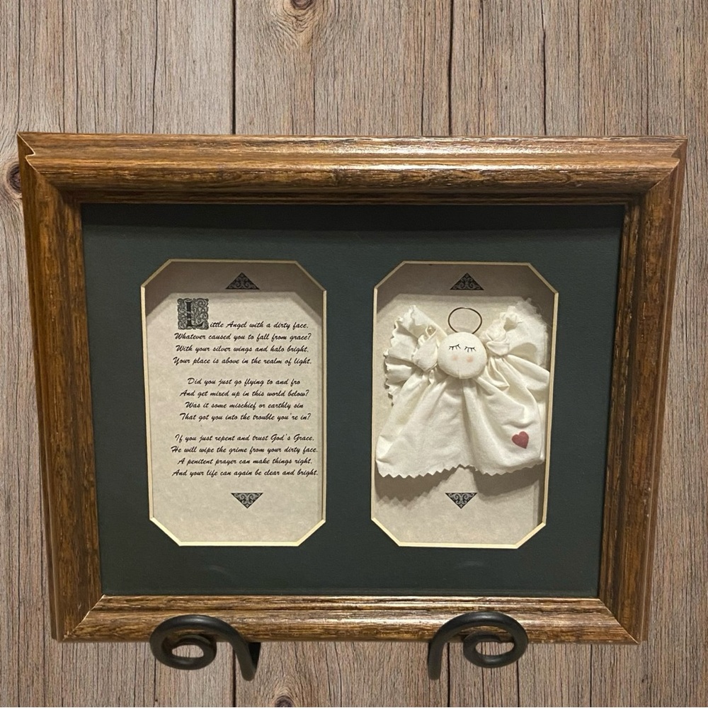 Little Angel With A Dirty Face Framed Angel & Poem In Shadow Box
